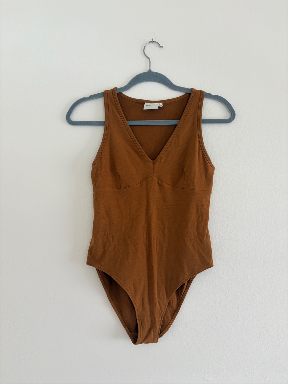 Richer Poorer V-neck Tank One-Piece Bodysuit in Woodgrain